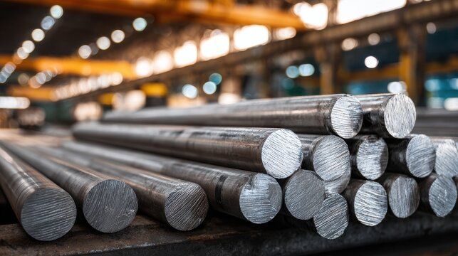 Cut ends of steel round bar