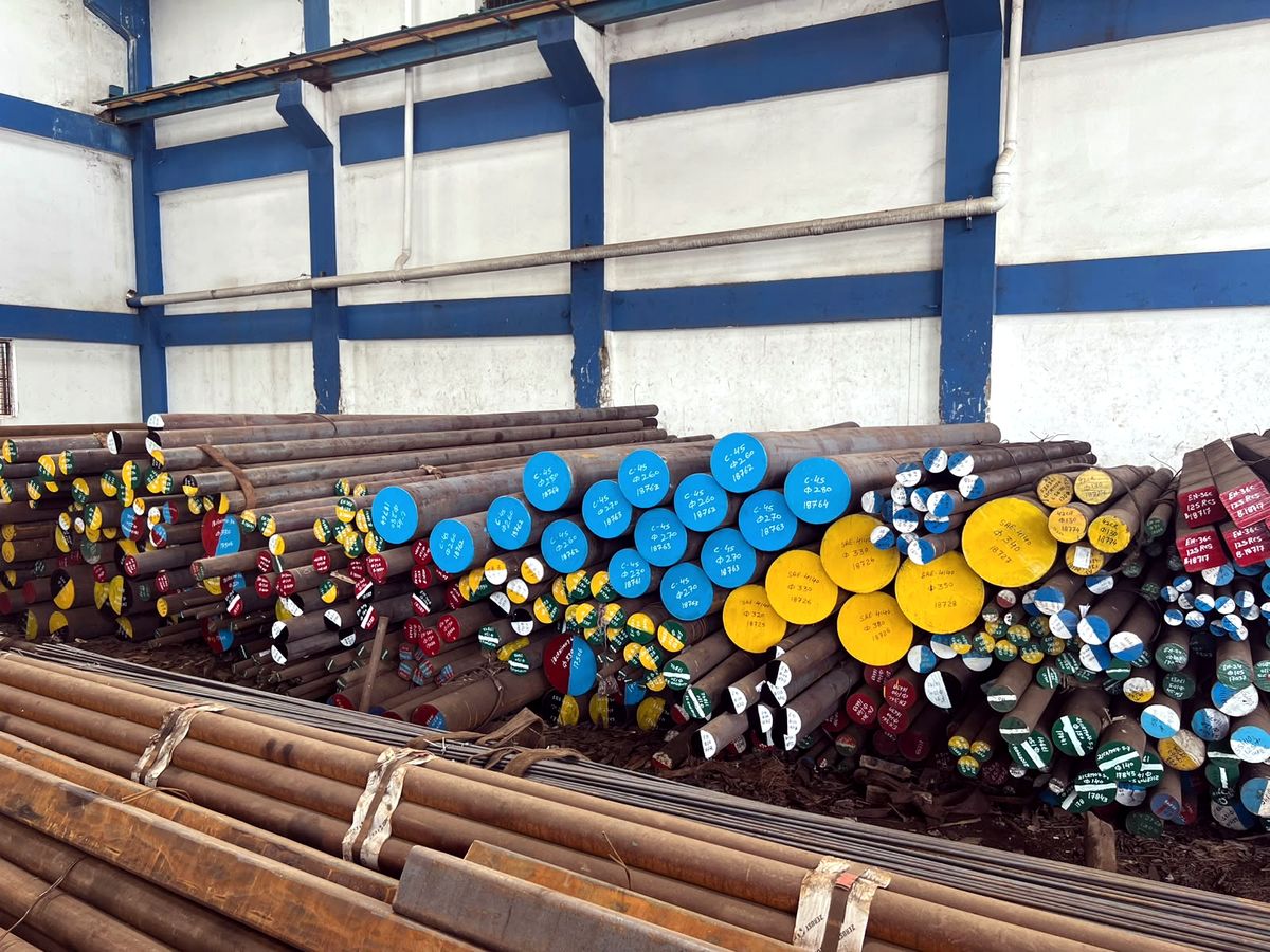 Colour-coded bar ends identifying different steel grades