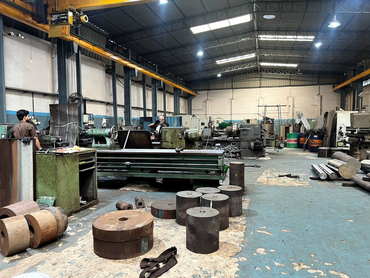 The Kulpak forge shop floor with forgings and tooling